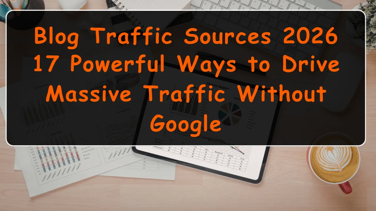 Blog Traffic Sources 2026 strategy map showing Pinterest, YouTube, email marketing, and social platforms driving website traffic