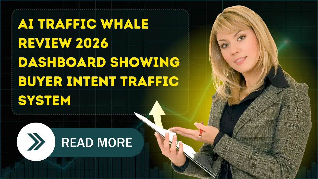 AI Traffic Whale Review 2026 dashboard showing buyer intent traffic system