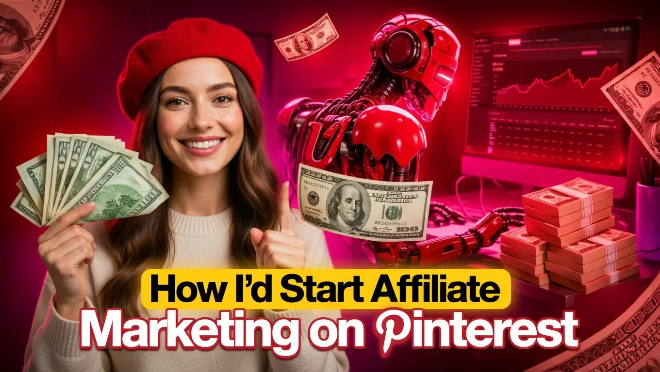 start affiliate marketing on Pinterest strategy showing affiliate pins driving traffic to blog and product pages
